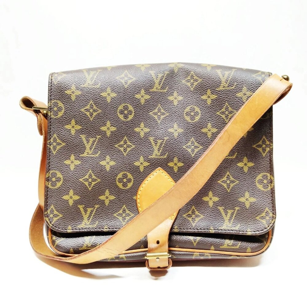 Authentic Louis Vuitton Cartouchiere GM Brown Monogram Shoulder Bag mn405-030526